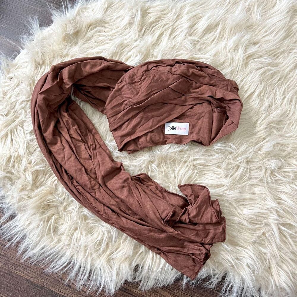 Brown Jersey Stretchy Turban Long Head Wrap by JolieWrap like new